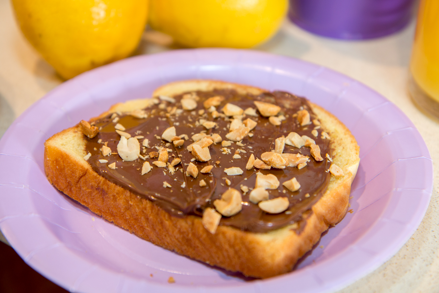 Mother's Day Build-Your-Own Toast Bar: Nutella and Chopped Peanuts Toast
