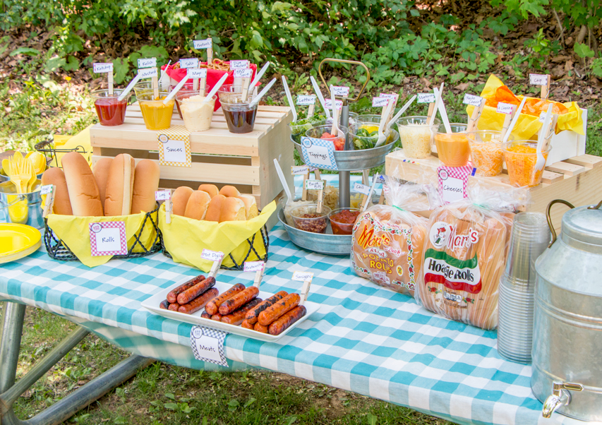 Hot Dog Toppings Bar