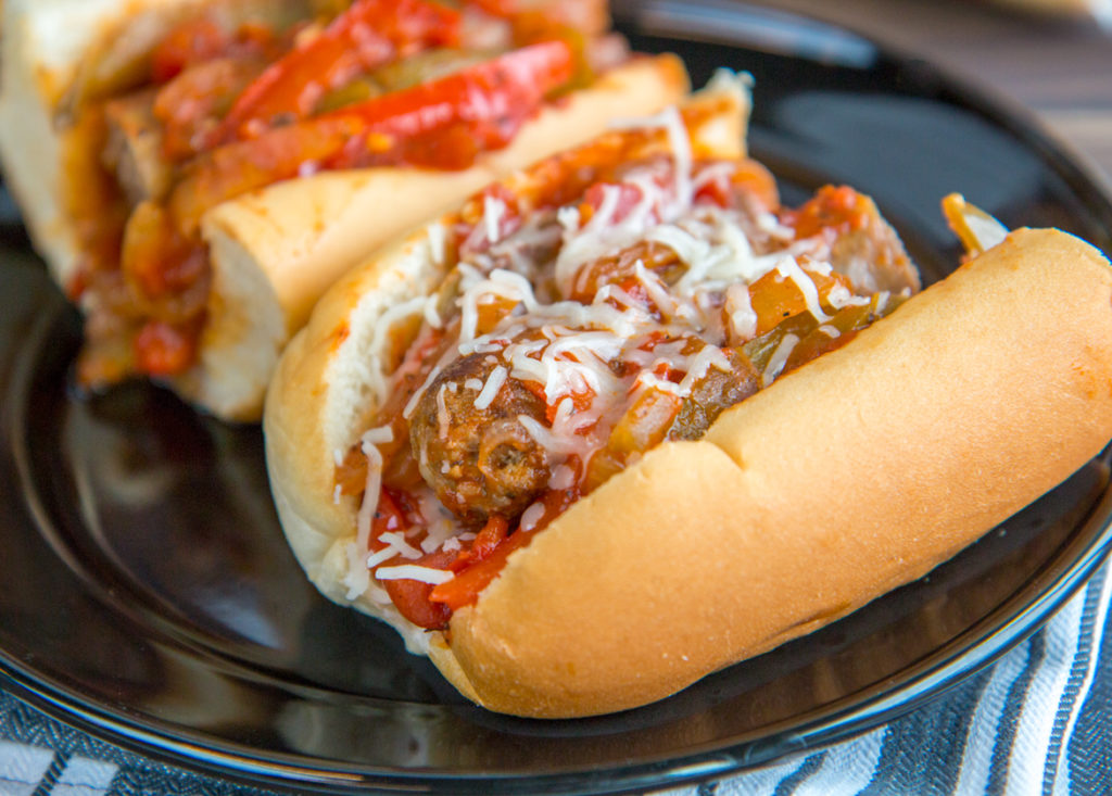Sausage Hoagie with Onions and Peppers