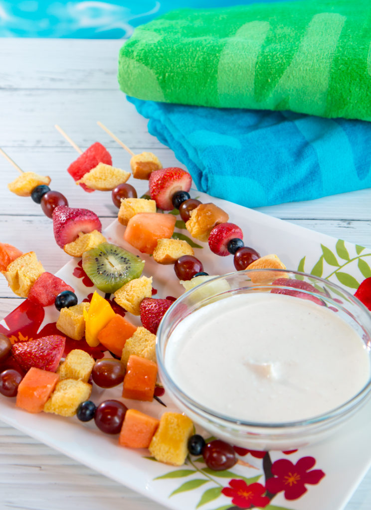 Tropical Fruit Skewers with Yogurt Dip
