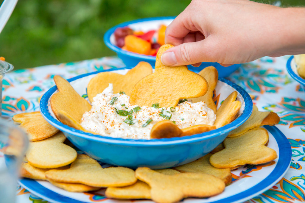 Cold Crab Dip with Fish Crackers