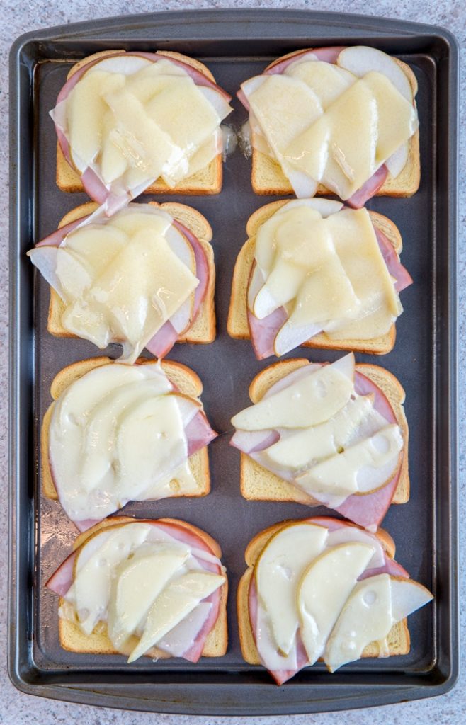 Open-Faced Ham, Pear, and Cheese Melt