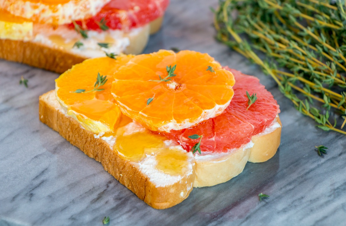 Whipped Ricotta Toasts with Citrus and Thyme-Honey