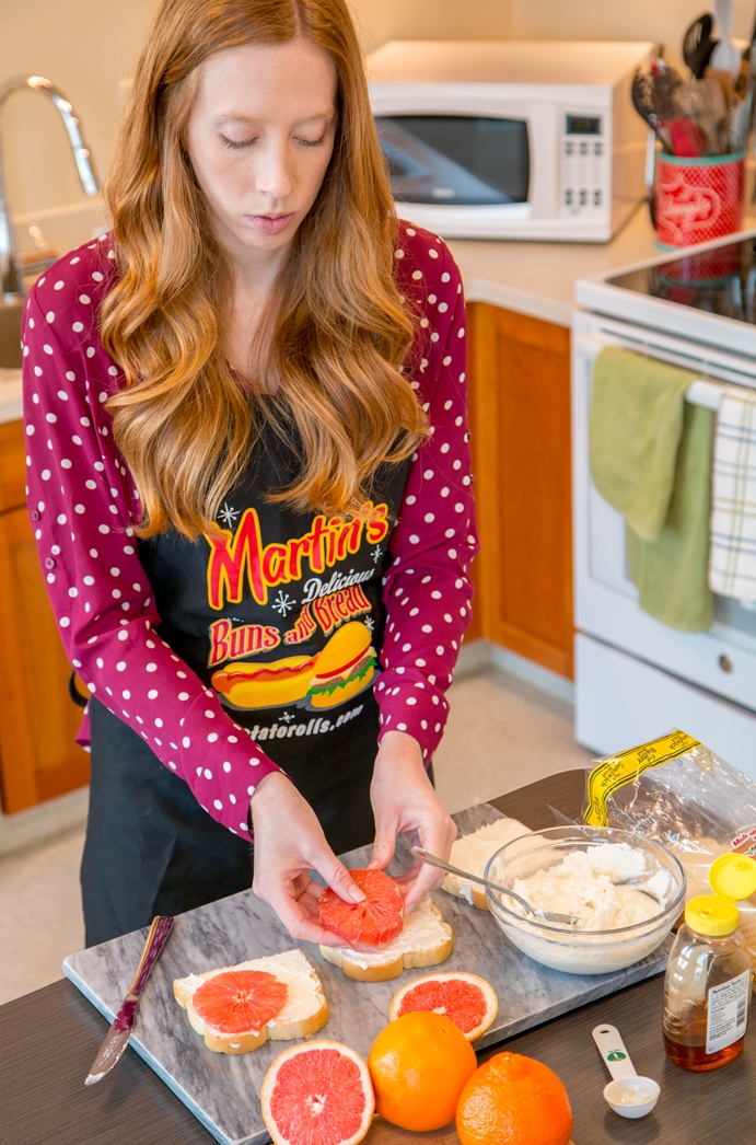 Katie preparing food for the Colorful Food photoshoot