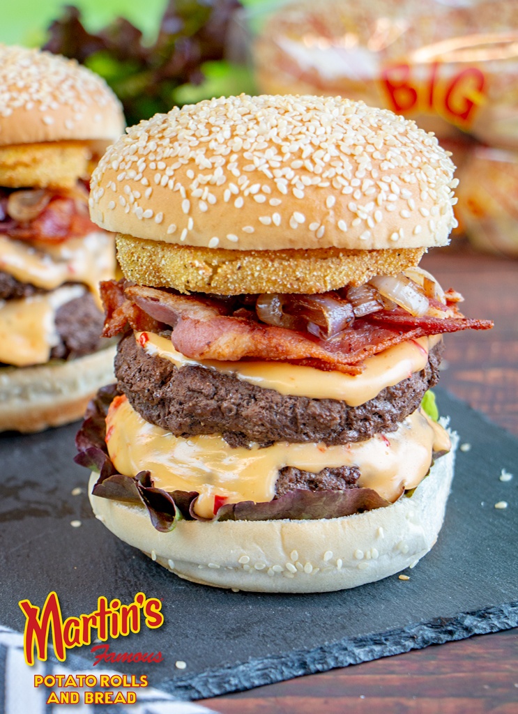 Maple BBQ Bacon Burger - Martin's Famous Potato Rolls and Bread