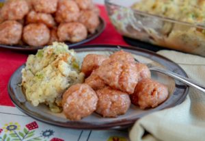 Ham Balls and Potato Filling
