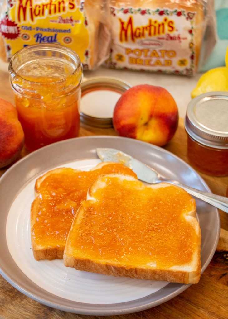 How to Make Peach Jam - Peach Jam on Martin's Butter Bread