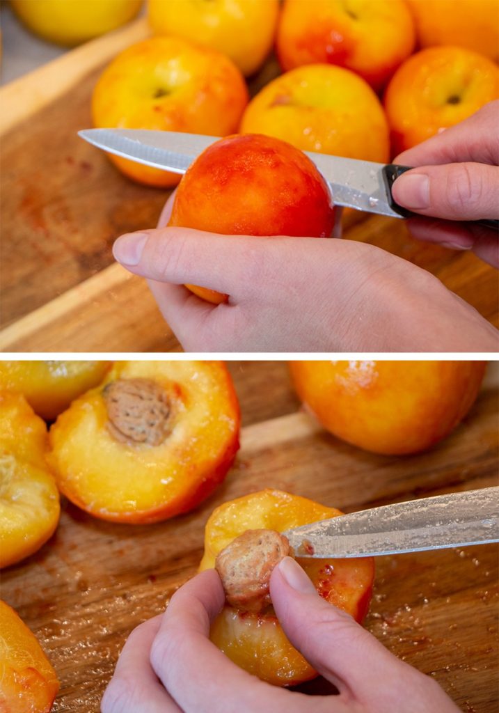 How to Make Peach Jam - Slice and Pit Peaches