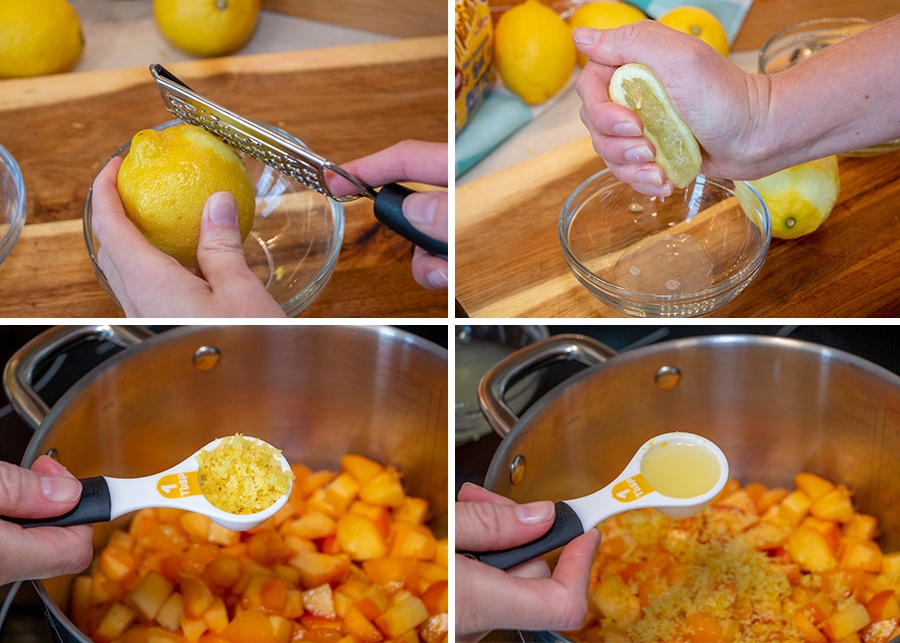 How to Make Peach Jam - Zest and Juice Lemons
