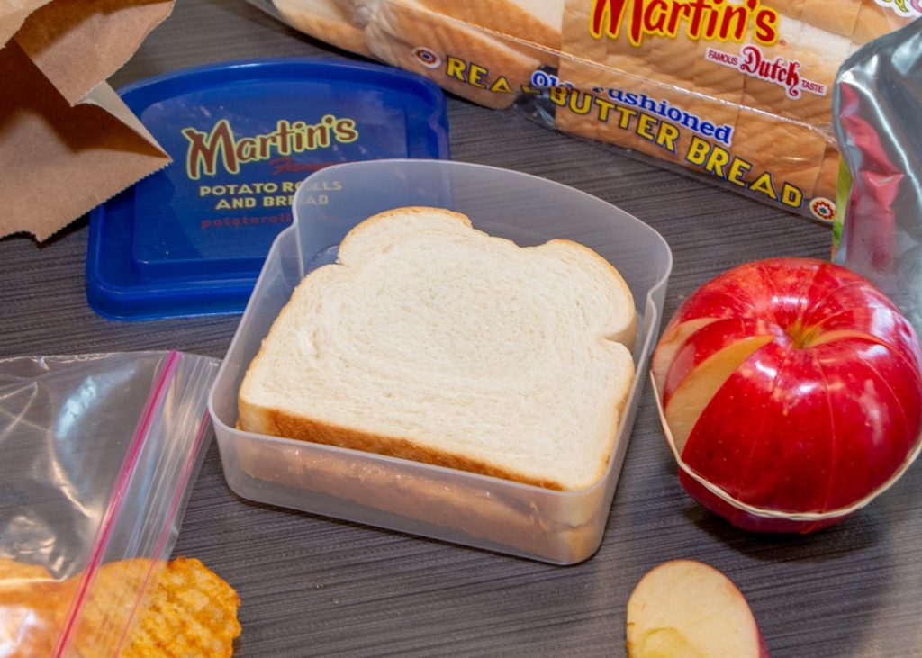 Classic PB&J in a hard sandwich container