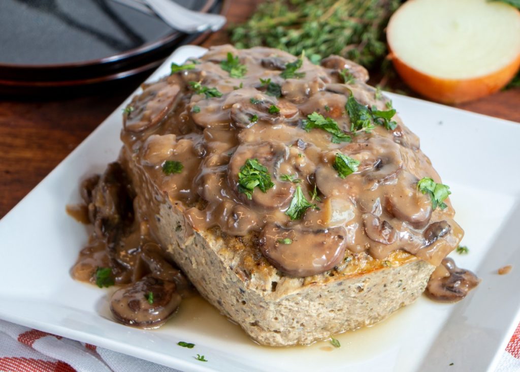 Mushroom Meatloaf with Gravy