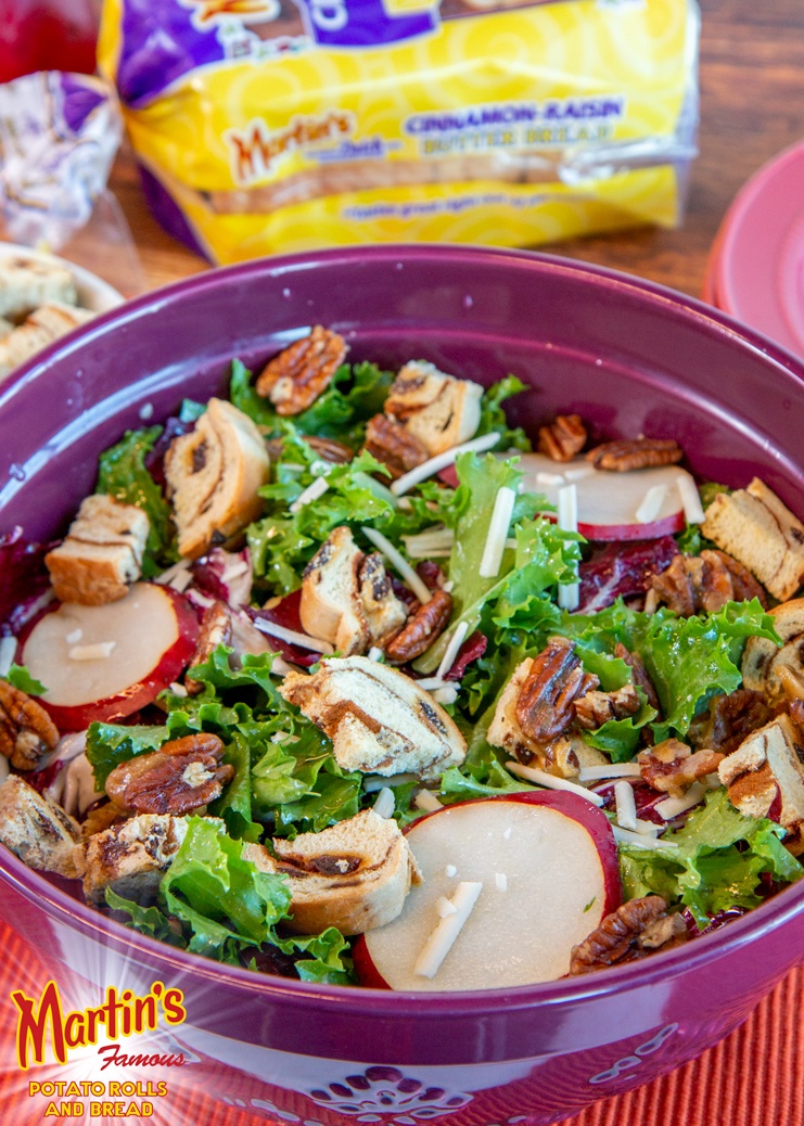 Autumn Salad with Swirl Croutons