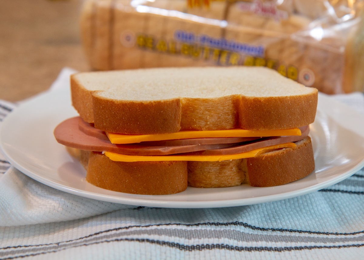 Bologna and Cheese Sandwich on Martin's Butter Bread