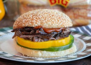 BBQ Brisket Sandwich with Peppers