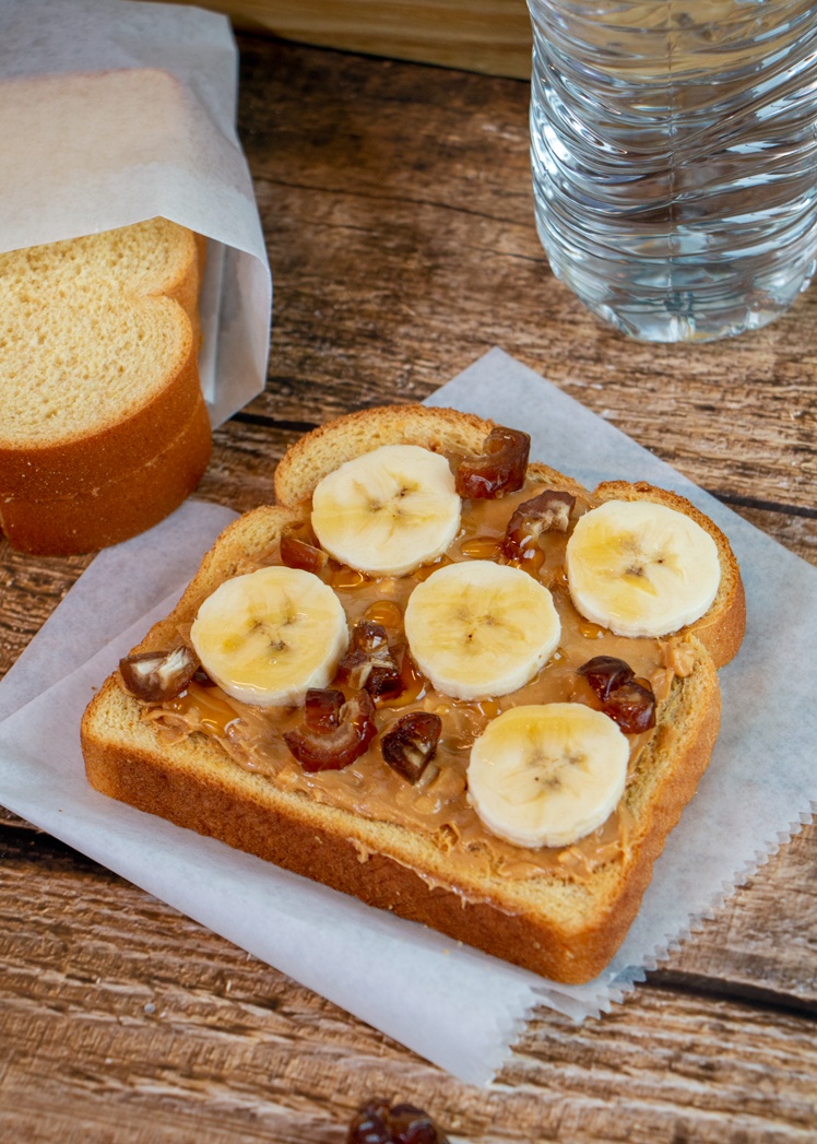 Peanut Butter, Date, Honey & Banana Sandwich