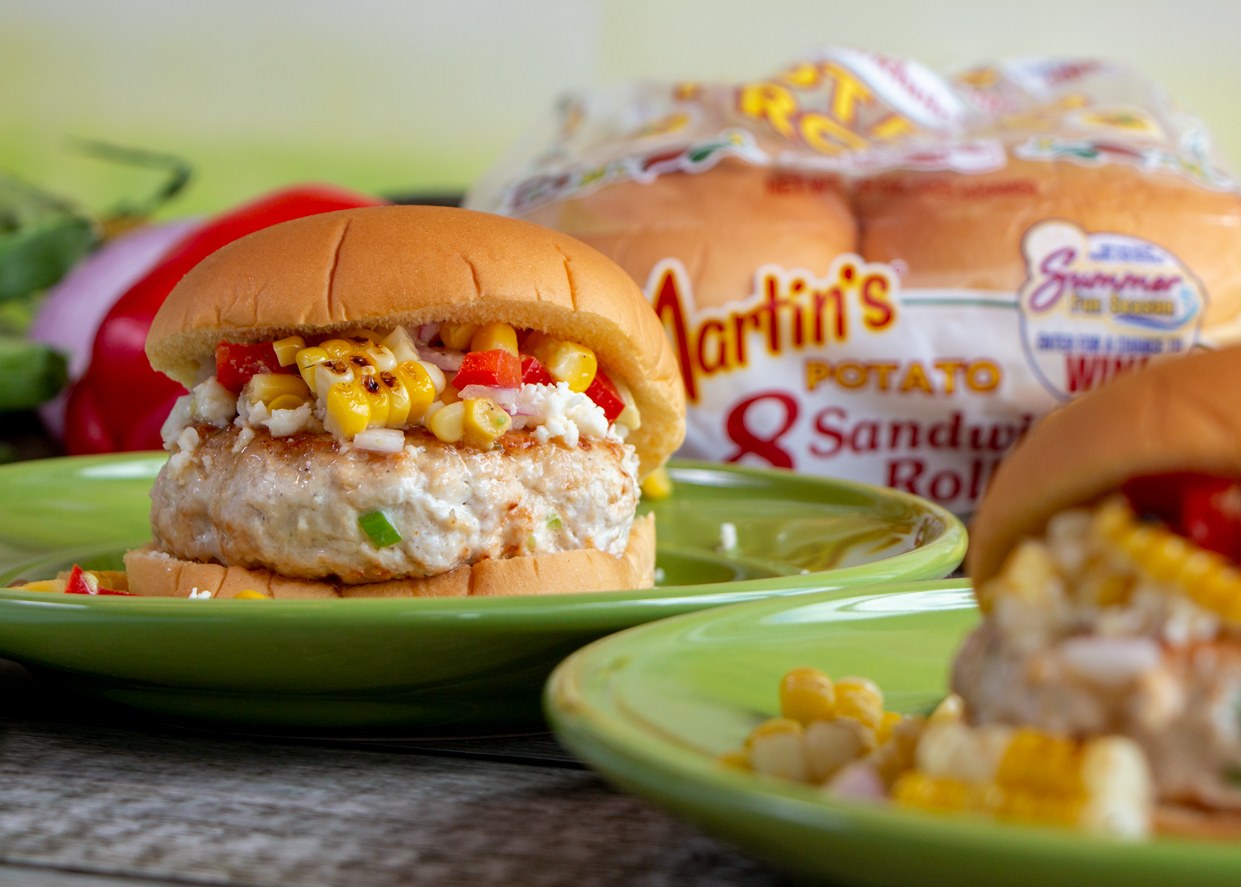 Summer Corn Salad Chicken Burger
