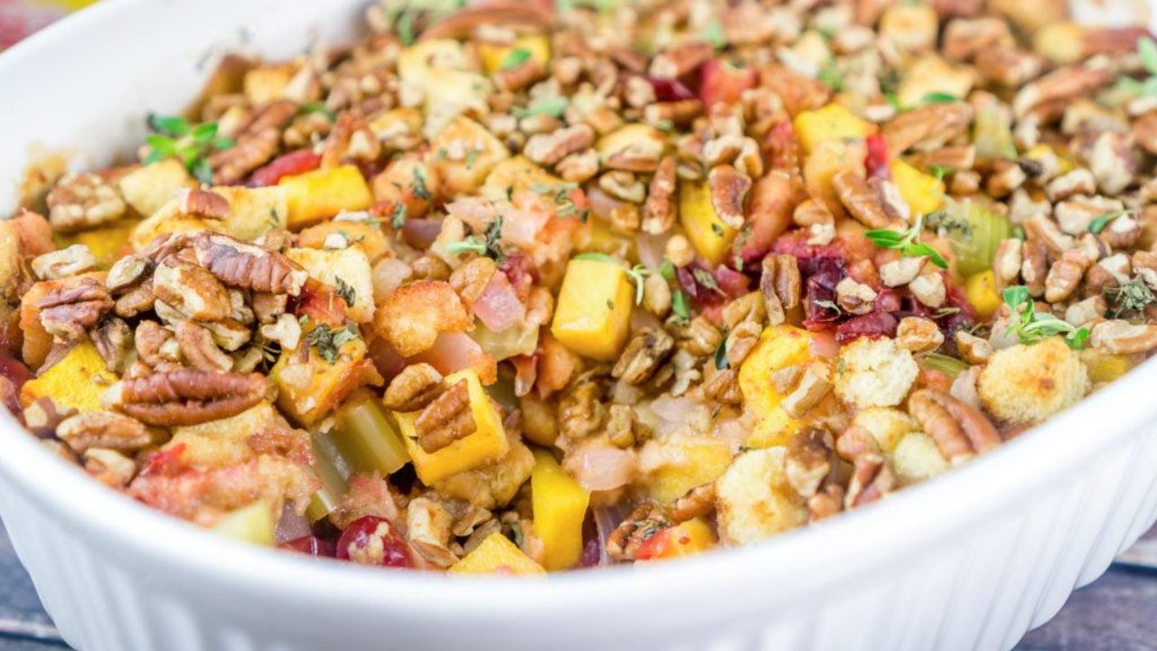 Butternut Squash, Olive and Cranberry Stuffing