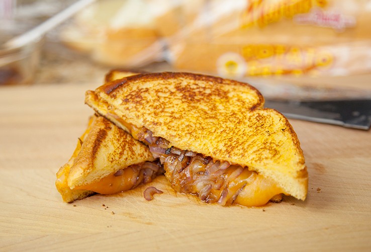 BBQ and Caramelized Onion Grilled Cheese