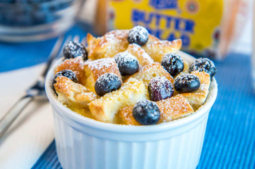 Blueberry Lemon Curd Bread Pudding