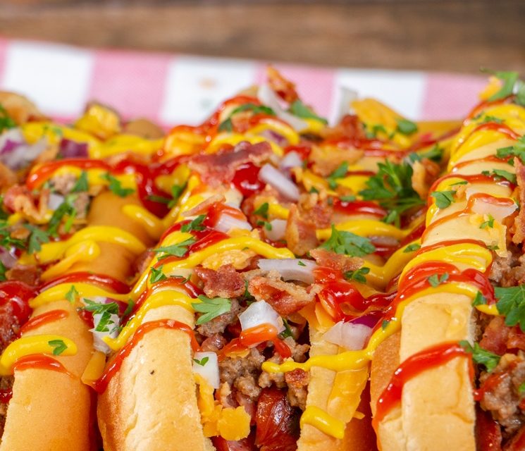 Bacon Cheeseburger Hot Dog - Martin's Famous Potato Rolls and Bread