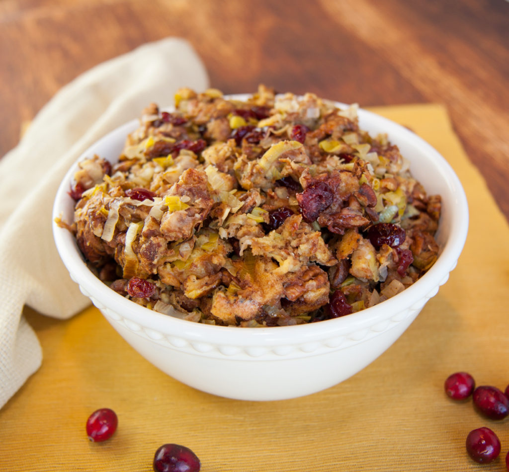 Thanksgiving Recipes | Chestnut, Cranberry, & Leek Stuffing