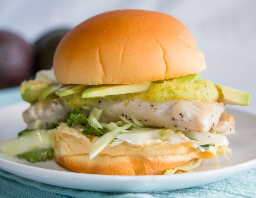Grilled Fish Sandwich with Avocado