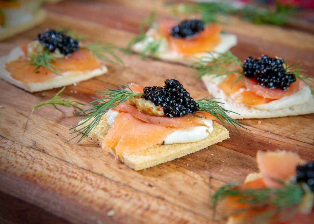 Smoked Salmon Caviar Crostini