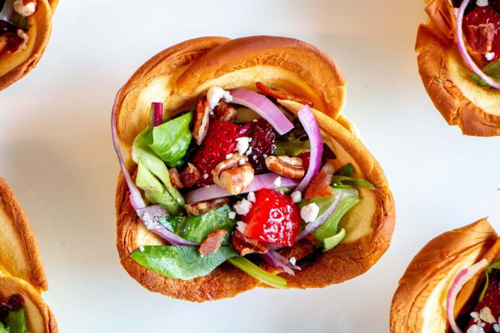 Strawberry Fields Chopped Salad Crouton Cups