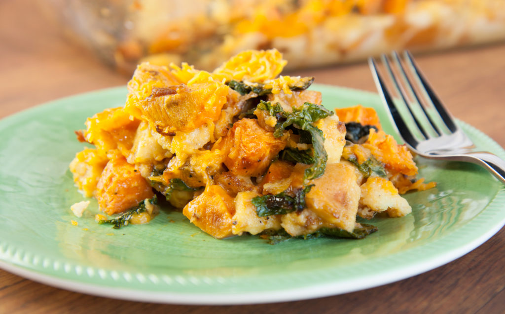 Sweet Potato and Cheddar Bread Pudding