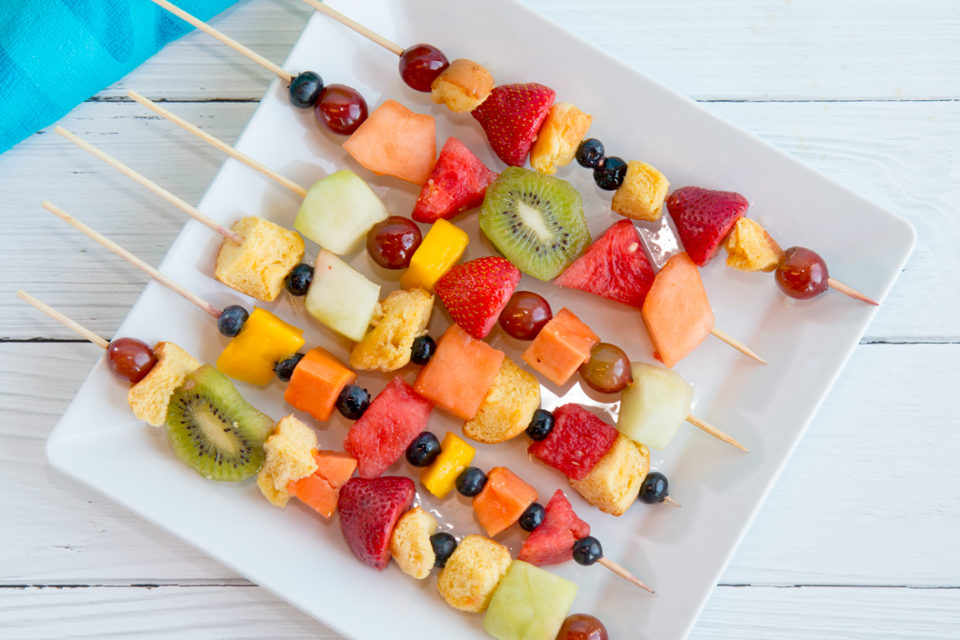 Tropical Fruit Panzanella Skewers - Martin's Famous Potato Rolls and Bread