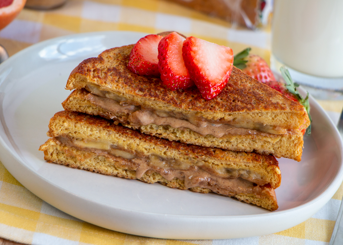 Protein Stuffed Almond Butter French Toast - Martin's Famous Potato Rolls and Bread