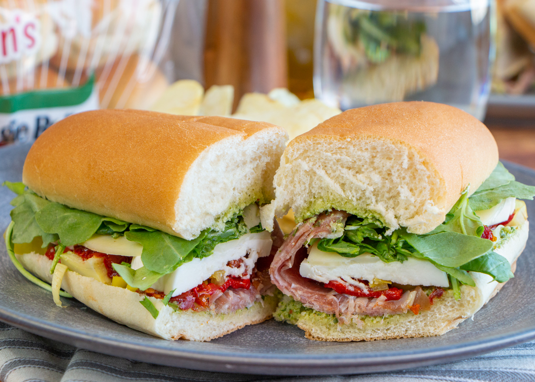 Antipasto Sandwich with Lemon Basil Pesto