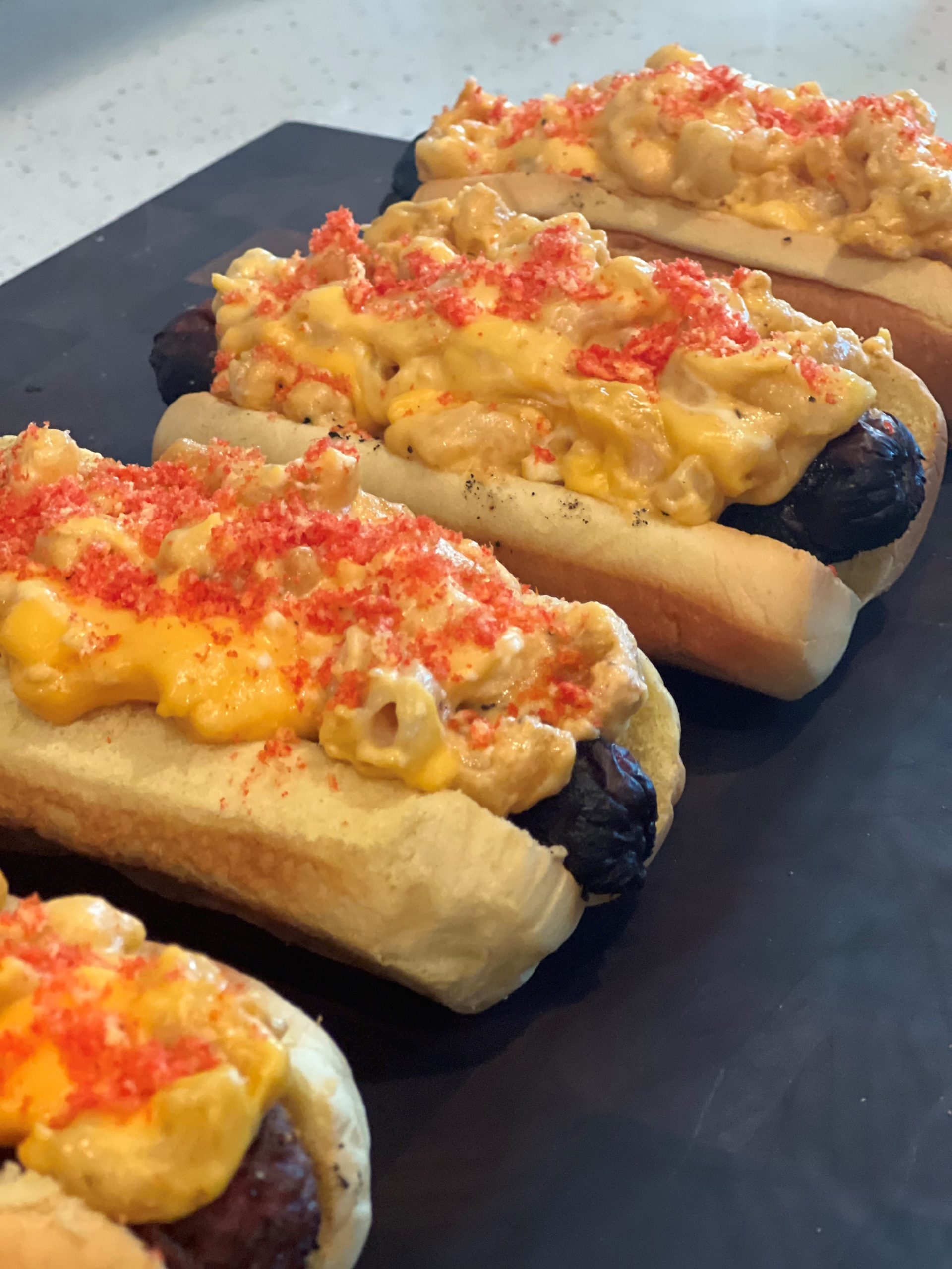 Bacon Wrapped Mac and Cheese Dogs (4) Martin's Famous Potato Rolls