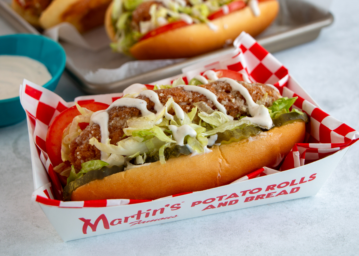 Garlic Parmesan Bird Dog Sandwich - Martin's Famous Potato Rolls and Bread