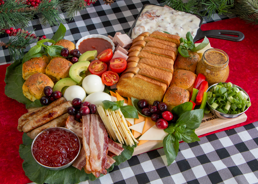 Holiday Breakfast Board with Bearnaise-Glazed Mini Dinner Rolls