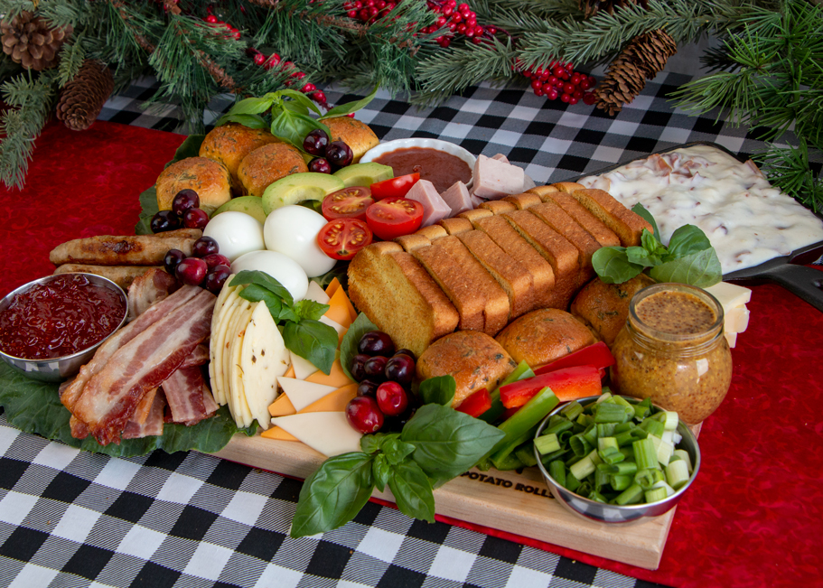 Holiday Breakfast Board with Bearnaise-Glazed Mini Dinner Rolls