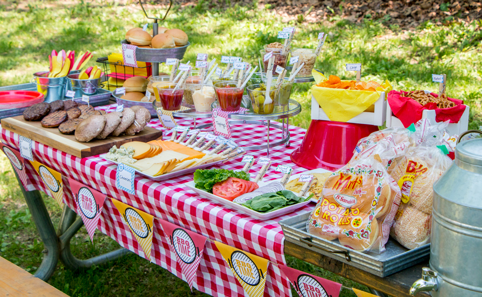 Onza Comida sana Paraíso burger party decorations caricia Barbero sobrino