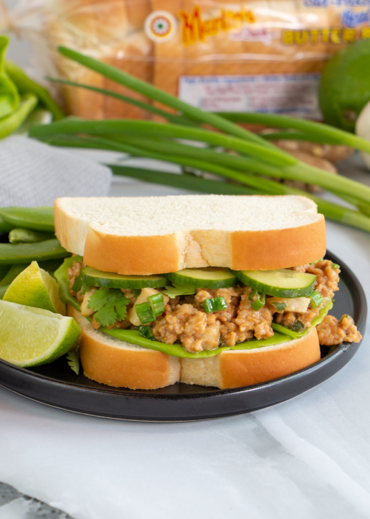 Chicken and Cucumber Sandwich with Peanut Sauce