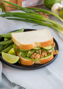 Chicken and Cucumber Sandwich with Peanut Sauce