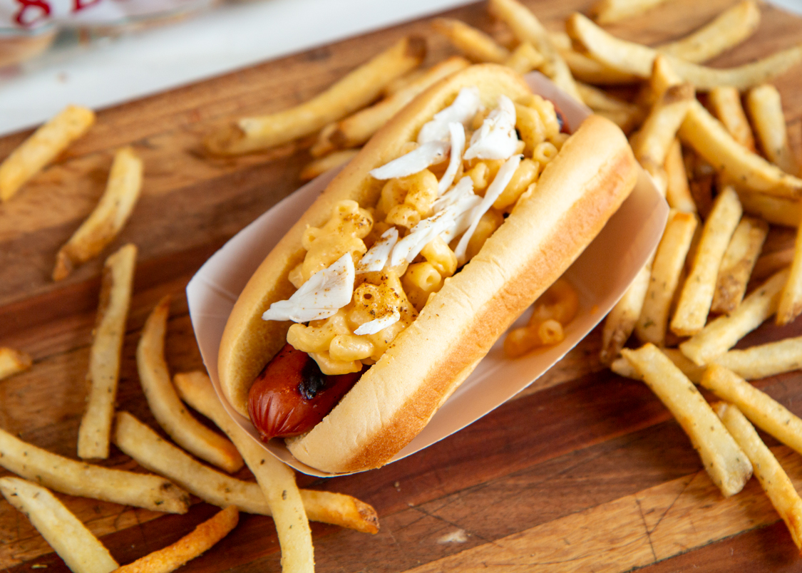 Crab Mac and Cheese Hot Dog 