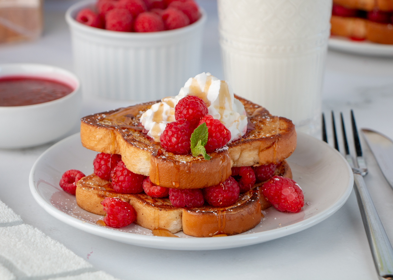 French Toast with Raspberry Sauce - Martin's Famous Potato Rolls and Bread
