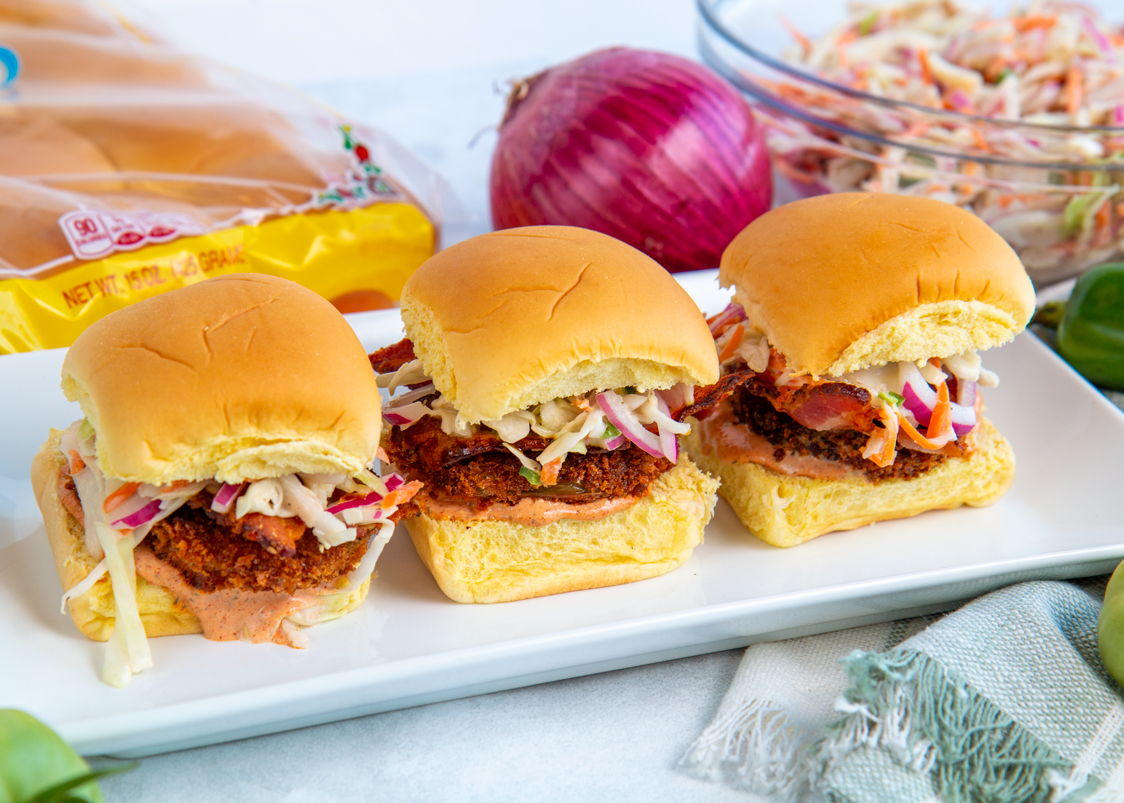 Fried Green Tomato Sliders - Martin's Famous Potato Rolls and Bread