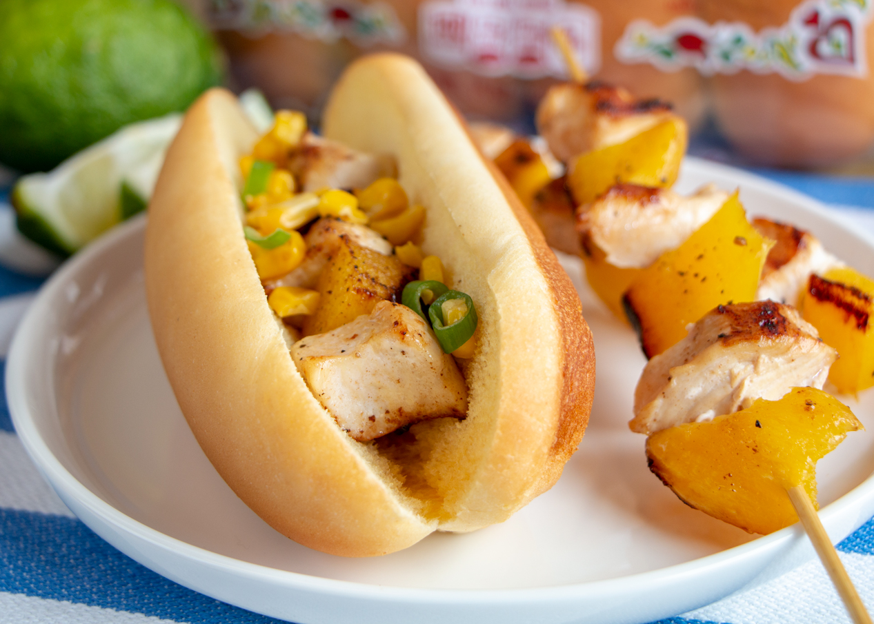 Grilled Chicken and Mango Skewer Subs - Martin's Famous Potato Rolls and Bread