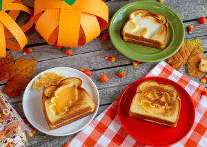 Halloween Cut Out Grilled Cheese Sandwiches