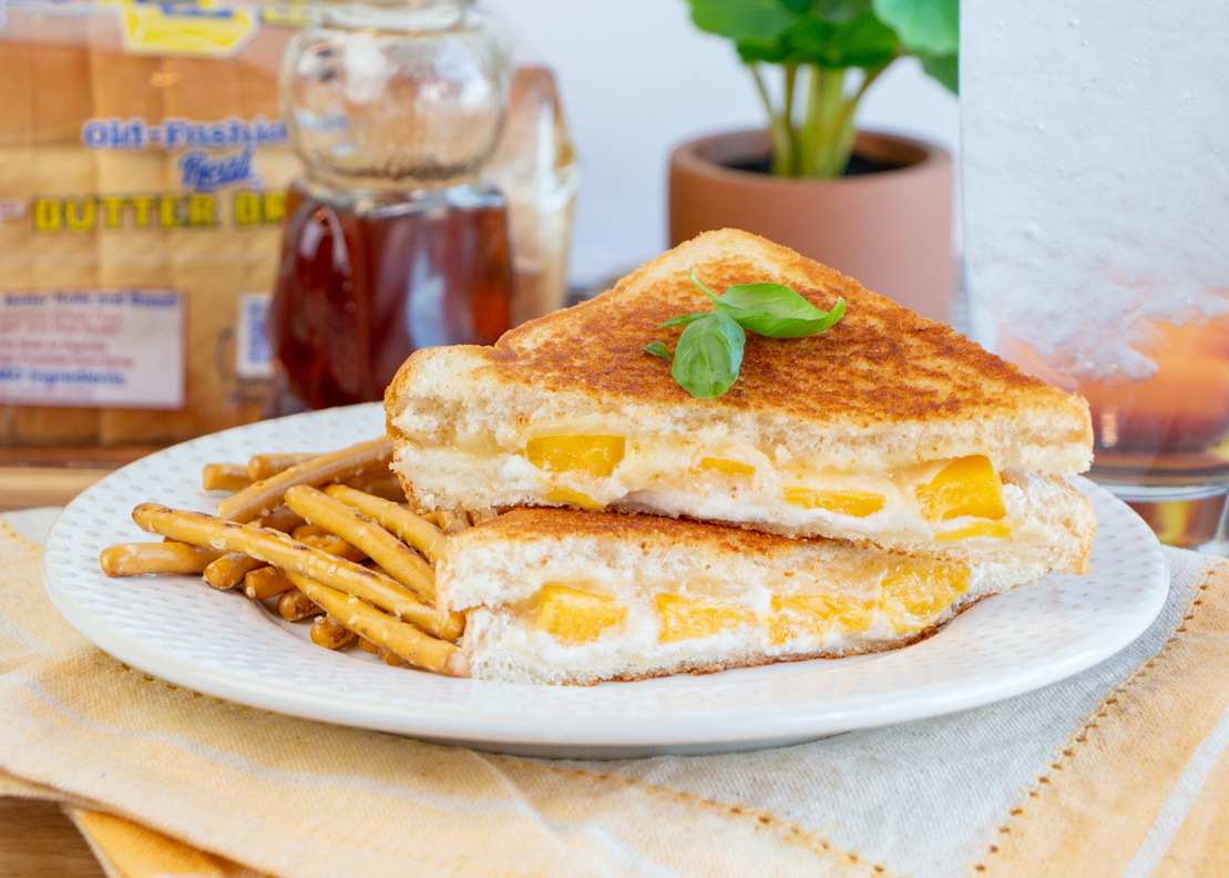 Honey & Peach Grilled Cheese - Martin's Famous Potato Rolls and Bread