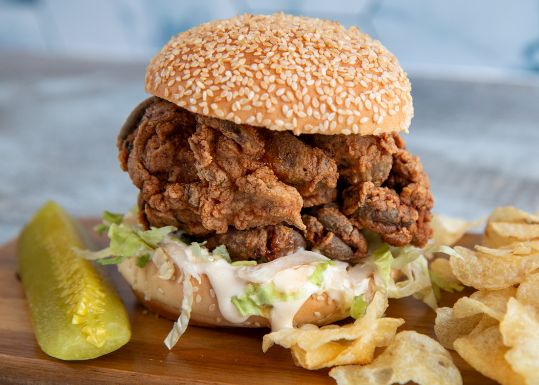 Hot-Maple Fried Mushroom Sandwich - Martin's Famous Potato Rolls and Bread