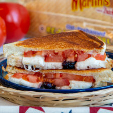 Tomato, Mozzarella, and Blueberry Balsamic Grilled Cheese