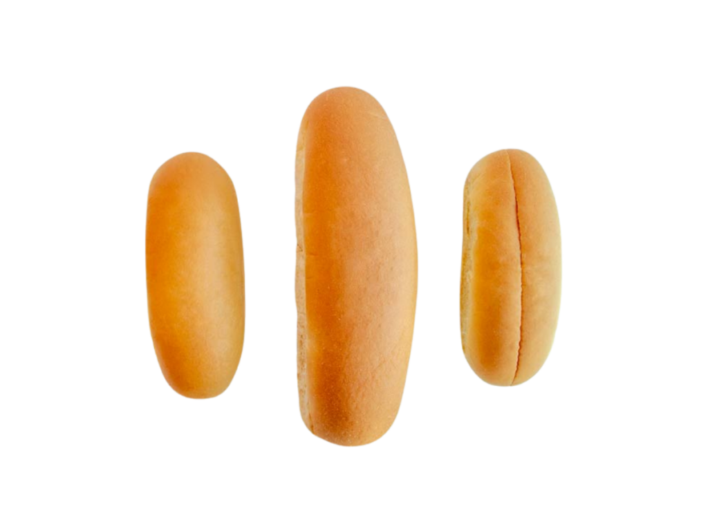 Side by side comparison of Martin's Long Rolls, Hoagie Rolls, and top-sliced long potato rolls