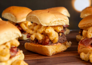 Mac and Cheese Burger Sliders