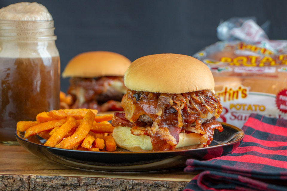 Maple BBQ Bacon Burger - Martin's Famous Potato Rolls and Bread